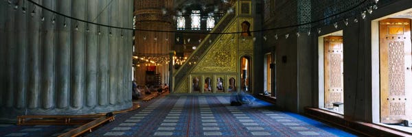 Istanbul: Interiors of a mosqueBlue Mosque, Istanbul, Turkey by Panoramic Images