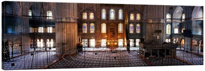 Interiors of a mosqueBlue Mosque, Istanbul, Turkey Canvas Art Print - Istanbul Art