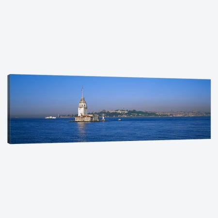 Lighthouse in the sea with mosque in the backgroundLeander's Tower, Blue Mosque, Istanbul, Turkey Canvas Print #PIM1696} by Panoramic Images Canvas Print