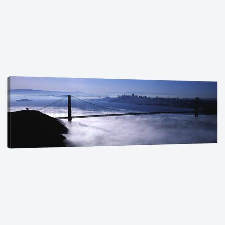 USACalifornia, San Francisco, Fog over Golden Gate Bridge Canvas Print #PIM1698} by Panoramic Images Canvas Artwork