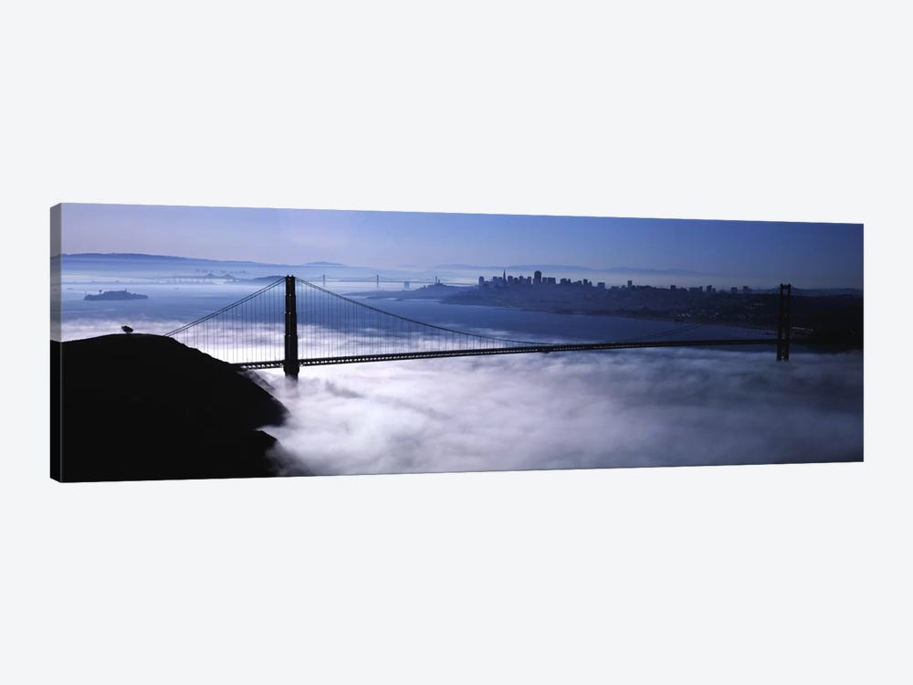 USACalifornia, San Francisco, Fog over Golden Gate Bridge by Panoramic Images 1-piece Canvas Art Print