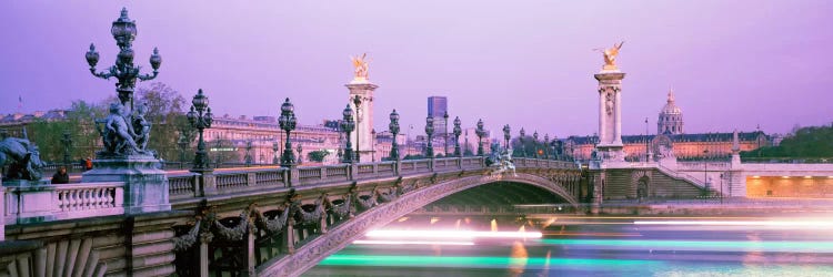 Blurred Motion Lights Under Pont Alexandre III, Paris, Ile-de-France, France