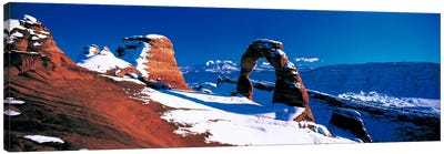 Delicate Arch In Winter, Arches National Park, Utah, USA Canvas Art Print - Arches National Park