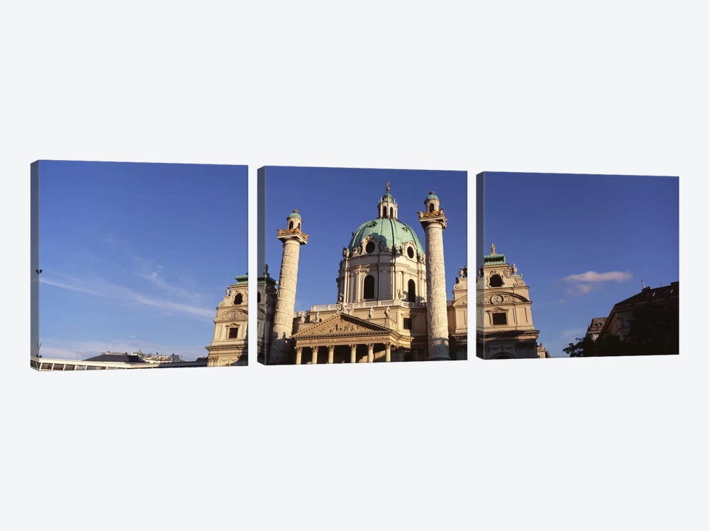 Austria, Vienna, Facade of St. Charles Church by Panoramic Images 3-piece Canvas Print