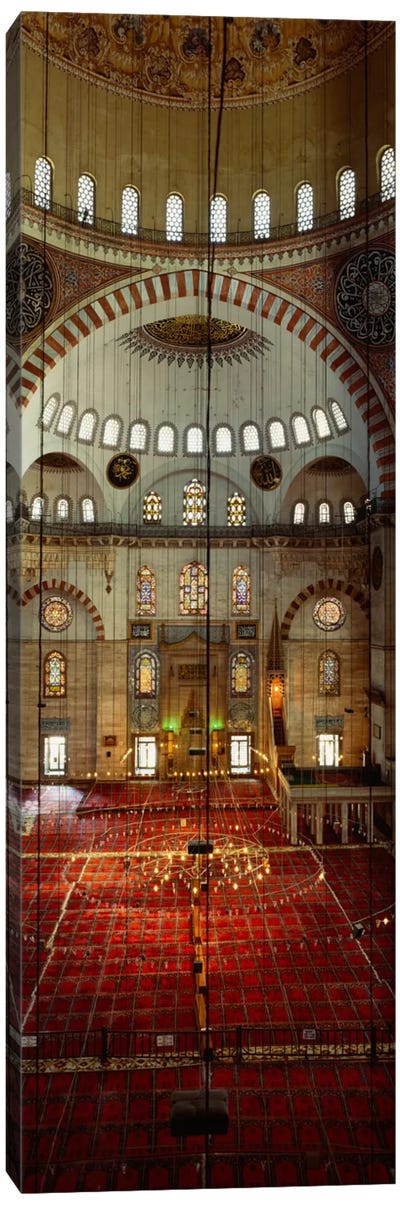 Interiors of a mosque, Suleymanie Mosque, Istanbul, Turkey Canvas Art Print - Turkey Art