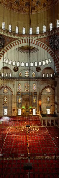 Islam: Interiors of a mosque, Suleymanie Mosque, Istanbul, Turkey by Panoramic Images