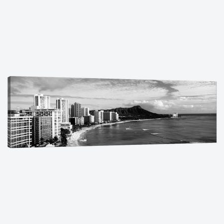 Buildings at the coastline with a volcanic mountain in the background, Diamond Head, Waikiki, Oahu, Honolulu, Hawaii, USA #2 Canvas Print #PIM1707} by Panoramic Images Art Print