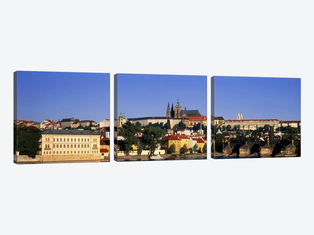 Charles Bridge Prague Czech Republic by Panoramic Images 3-piece Canvas Wall Art