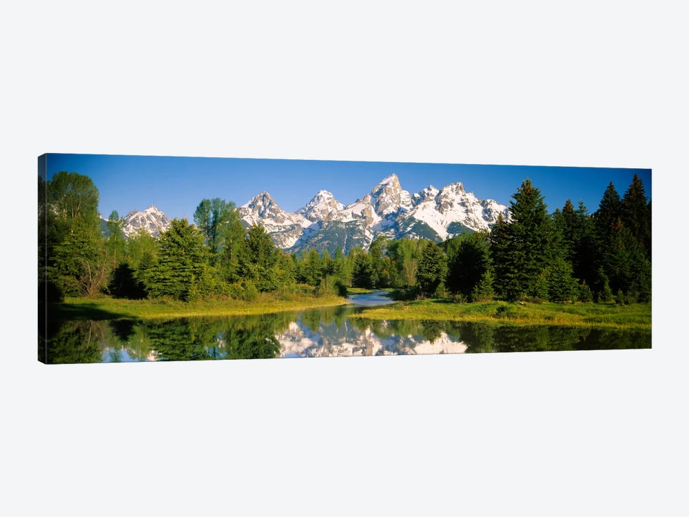 Snow-Capped Teton Range As Seen From Schwabacher's Landing, Grand Teton National Park, Wyoming, USA by Panoramic Images 1-piece Art Print