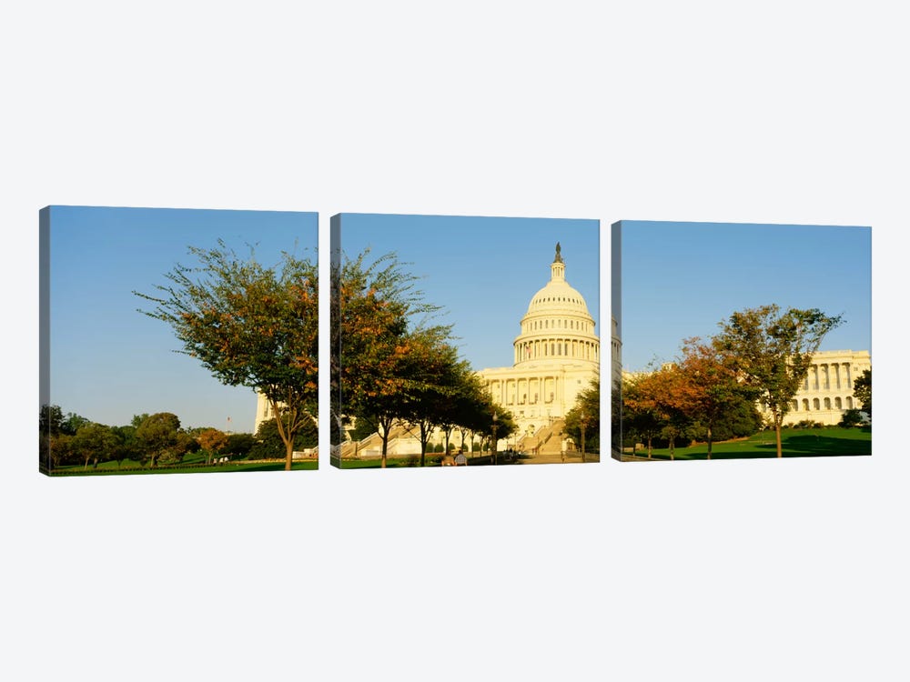 Capitol Building, Washington DC, District Of Columbia, USA by Panoramic Images 3-piece Canvas Wall Art