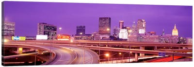 USA, Georgia, Atlanta, Skyline at dusk Canvas Art Print - City Street Art