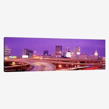 USA, Georgia, Atlanta, Skyline at dusk Canvas Print #PIM1741} by Panoramic Images Canvas Wall Art