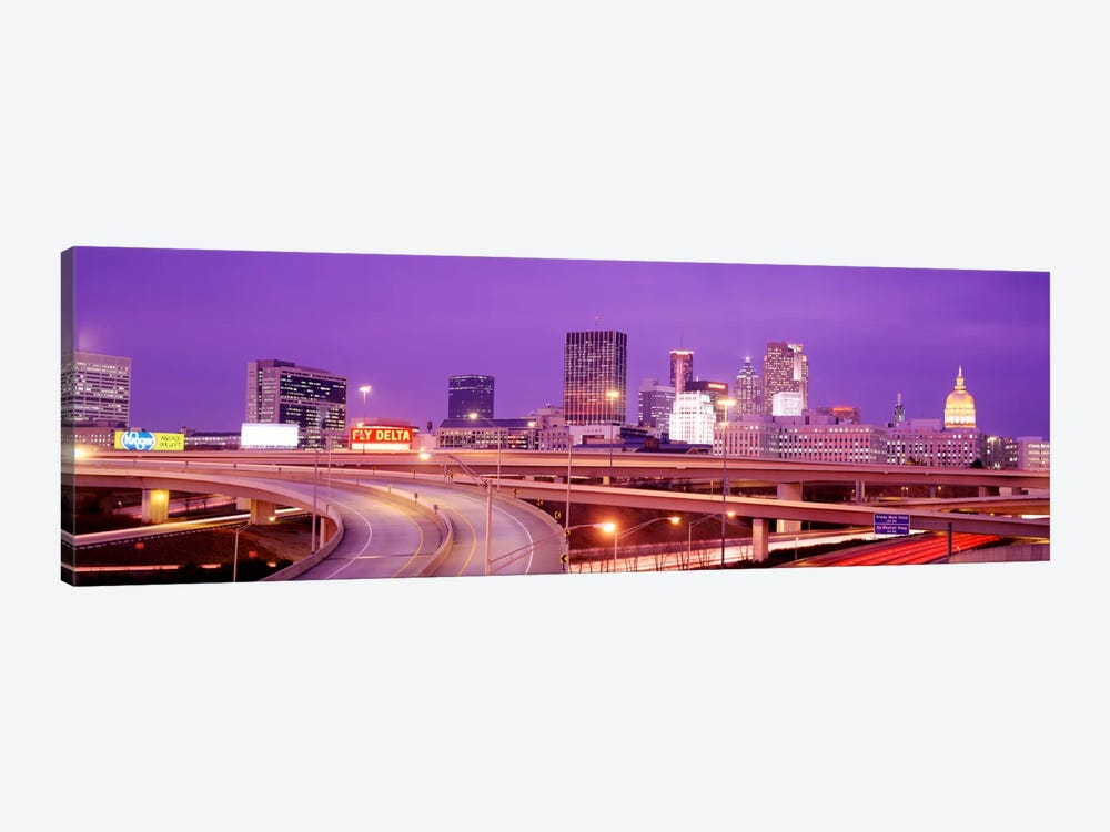 USA, Georgia, Atlanta, Skyline at dusk by Panoramic Images 1-piece Canvas Wall Art