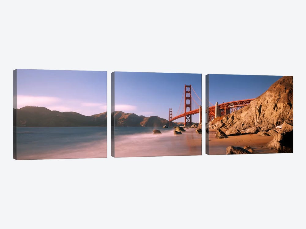 Bridge across a sea, Golden Gate Bridge, San Francisco, California, USA by Panoramic Images 3-piece Canvas Art Print
