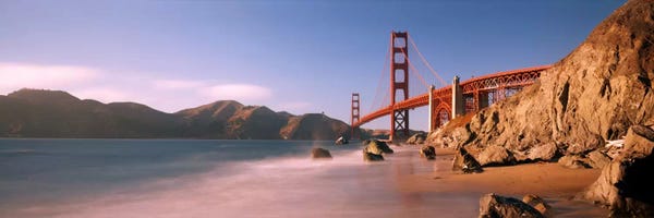 Golden Gate Bridge: Bridge across a sea, Golden Gate Bridge, San Francisco, California, USA by Panoramic Images
