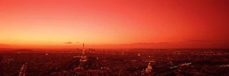 Red Filtered Aerial View, Paris, Ile-de-France, France