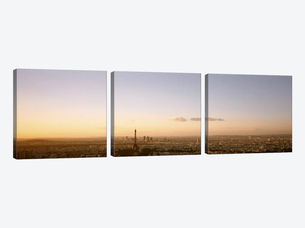 Aerial View At Sunrise, Paris, France by Panoramic Images 3-piece Canvas Art