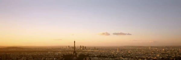 Aerial View At Sunrise, Paris, France