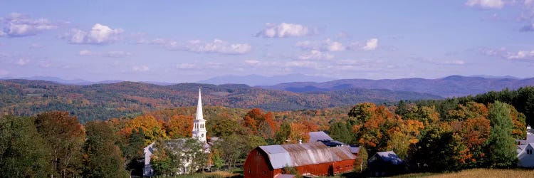 High angle view of barns in a field, Peacham, Vermont, USA by Panoramic Images wall art