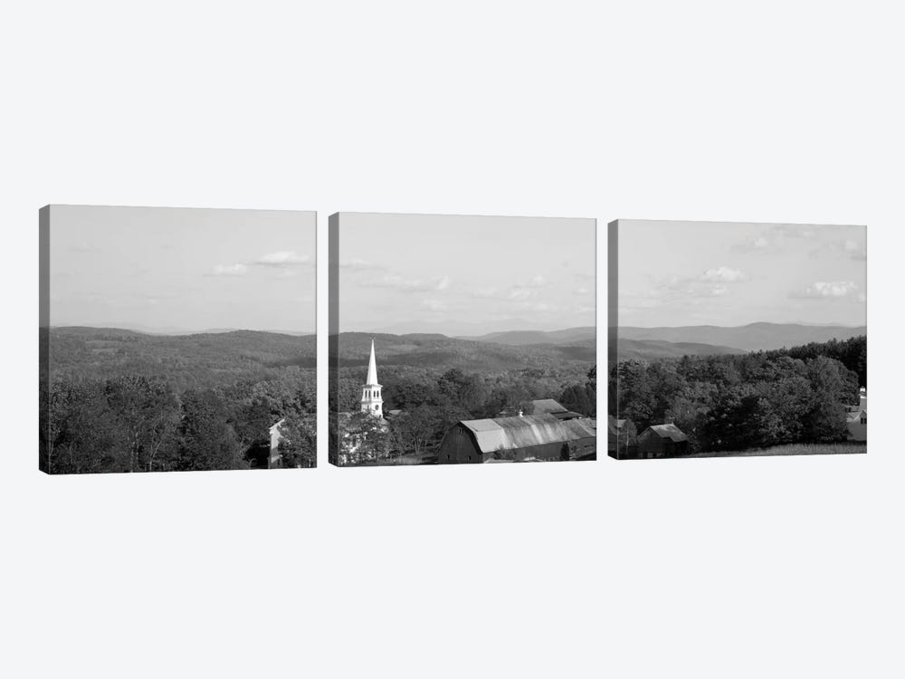 High angle view of barns in a field, Peacham, Vermont, USA #2 by Panoramic Images 3-piece Canvas Wall Art