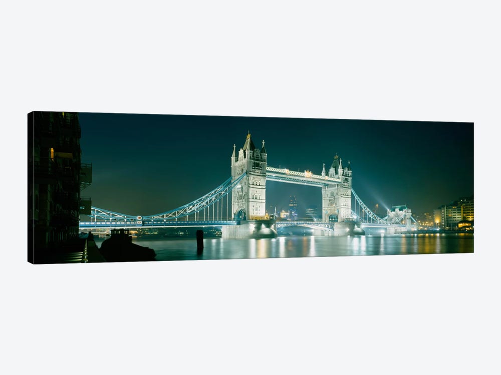 Low angle view of a bridge lit up at nightTower Bridge, London, England by Panoramic Images 1-piece Canvas Art