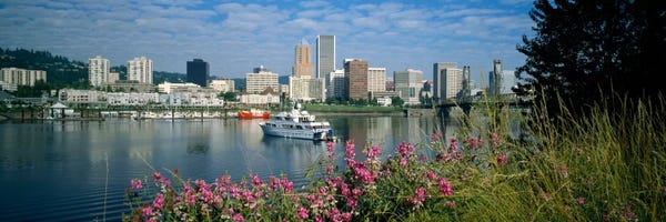 Portland: Boat in the sea, Portland, Oregon, USA, 1999 by Panoramic Images