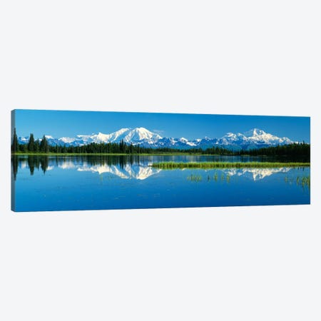 Reflection Of Mountains In Lake, Mt Foraker And Mt Mckinley, Denali National Park, Alaska, USA Canvas Print #PIM177} by Panoramic Images Canvas Art Print