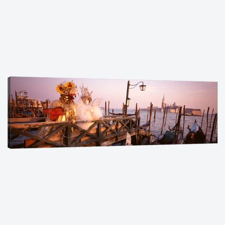 Italy, Venice, St MarkÕs Basin, people dressed for masquerade Canvas Print #PIM1783} by Panoramic Images Canvas Art