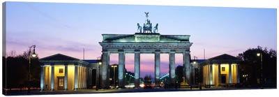Brandenburg Gate At Dusk, Berlin, Germany Canvas Art Print - Monument Art