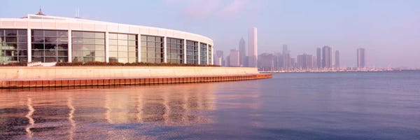 Chicago Skylines: Building Structure Near The Lake, Shedd Aquarium, Chicago, Illinois, USA by Panoramic Images