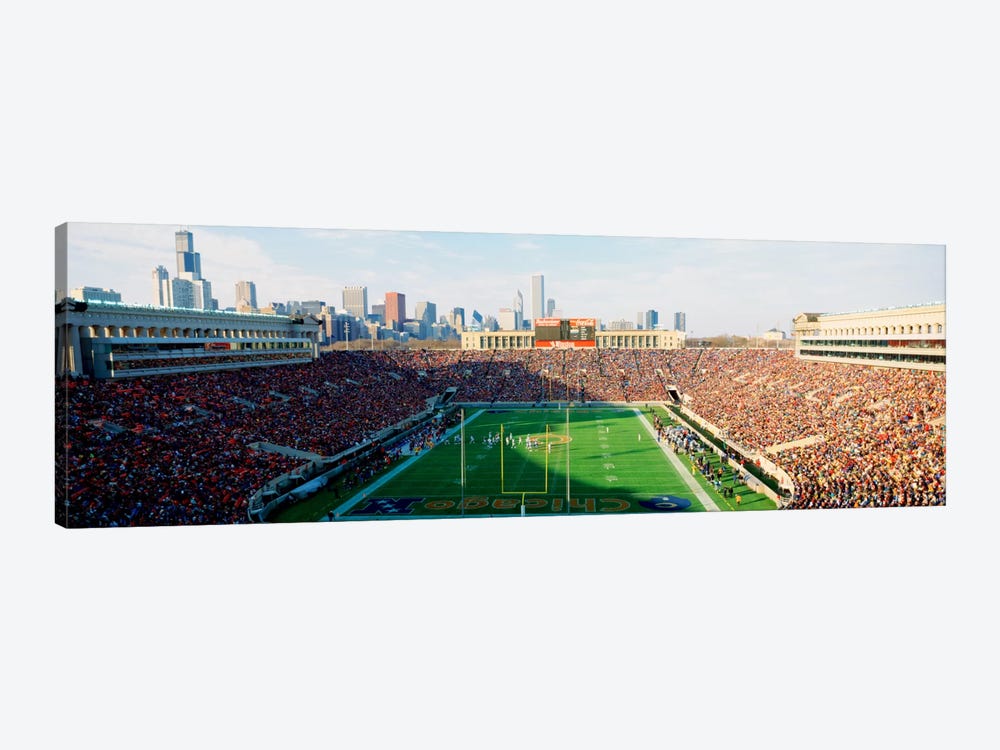 High angle view of spectators in a stadiumSoldier Field (before renovations), Chicago, Illinois, USA by Panoramic Images 1-piece Canvas Artwork