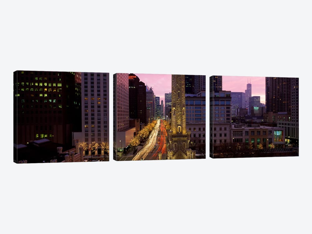 Buildings in a city, Michigan Avenue, Chicago, Cook County, Illinois, USA by Panoramic Images 3-piece Canvas Art Print