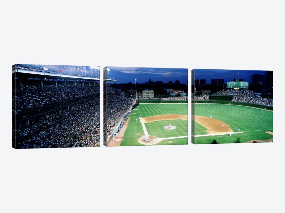 USA, Illinois, Chicago, Cubs, baseball #2 by Panoramic Images 3-piece Canvas Artwork