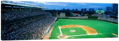 High angle view of spectators in a stadium, Wrigley Field, Chicago Cubs, Chicago, Illinois, USA Canvas Art Print - Baseball