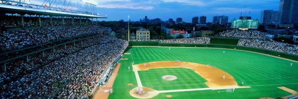 Chicago: High angle view of spectators in a stadium, Wrigley Field, Chicago Cubs, Chicago, Illinois, USA by Panoramic Images