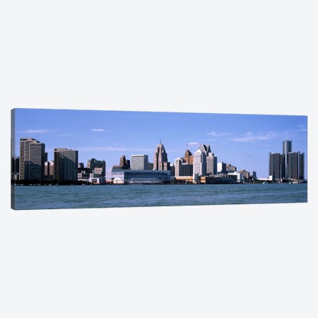 Buildings at the waterfront, Detroit, Wayne County, Michigan, USA Canvas Print #PIM1798} by Panoramic Images Canvas Art Print