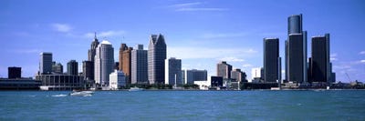 Buildings at the waterfront, Detroit, Wayne County, Michigan, USA #2 by Panoramic Images canvas print