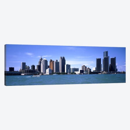 Buildings at the waterfront, Detroit, Wayne County, Michigan, USA #2 Canvas Print #PIM1799} by Panoramic Images Canvas Print