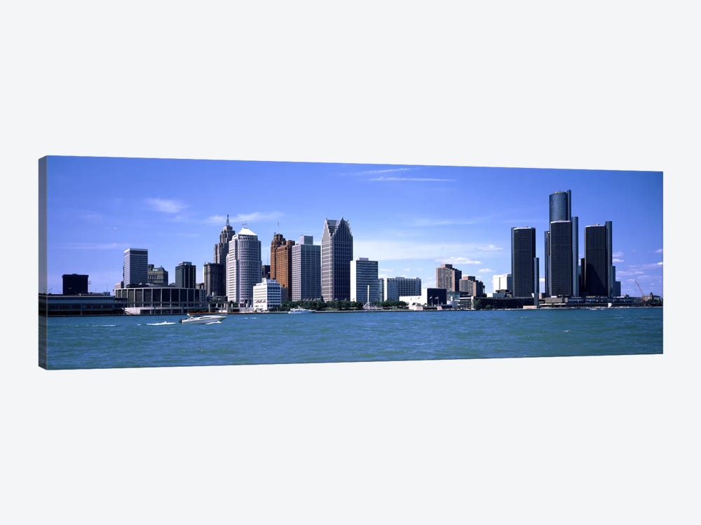 Buildings at the waterfront, Detroit, Wayne County, Michigan, USA #2 by Panoramic Images 1-piece Canvas Print