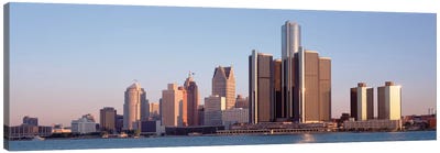 Buildings in a city, Detroit, Michigan, USA Canvas Art Print - Detroit Skylines