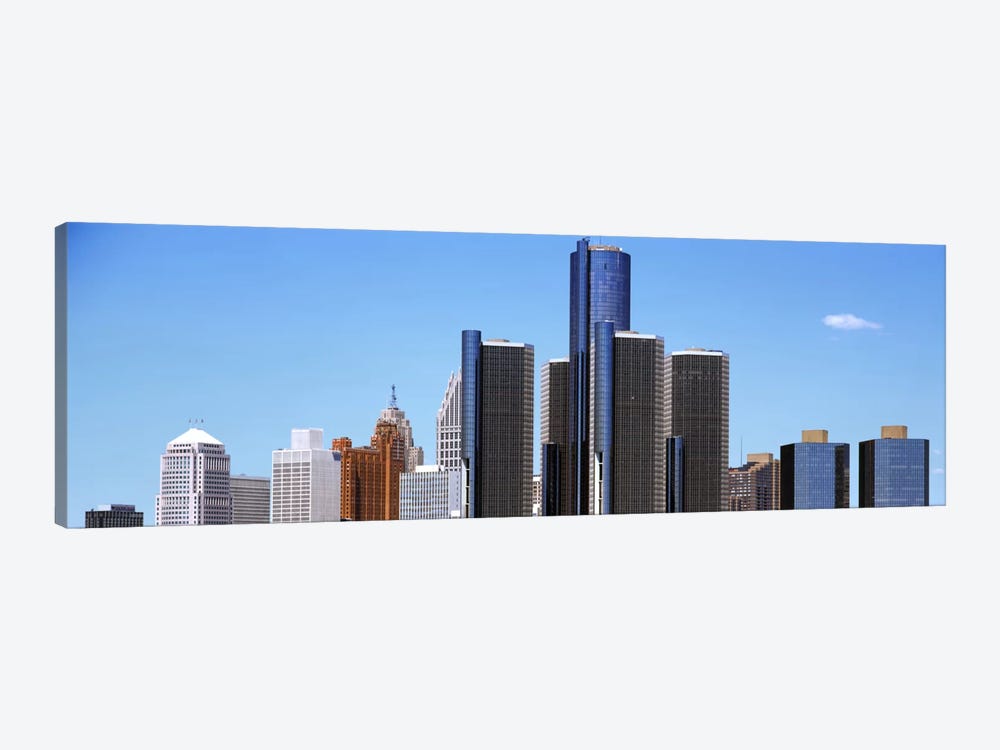 Skyscrapers in a city, Detroit, Wayne County, Michigan, USA by Panoramic Images 1-piece Canvas Print