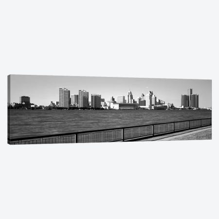 Buildings at the waterfront, Detroit, Wayne County, Michigan, USA #3 Canvas Print #PIM1803} by Panoramic Images Canvas Art Print