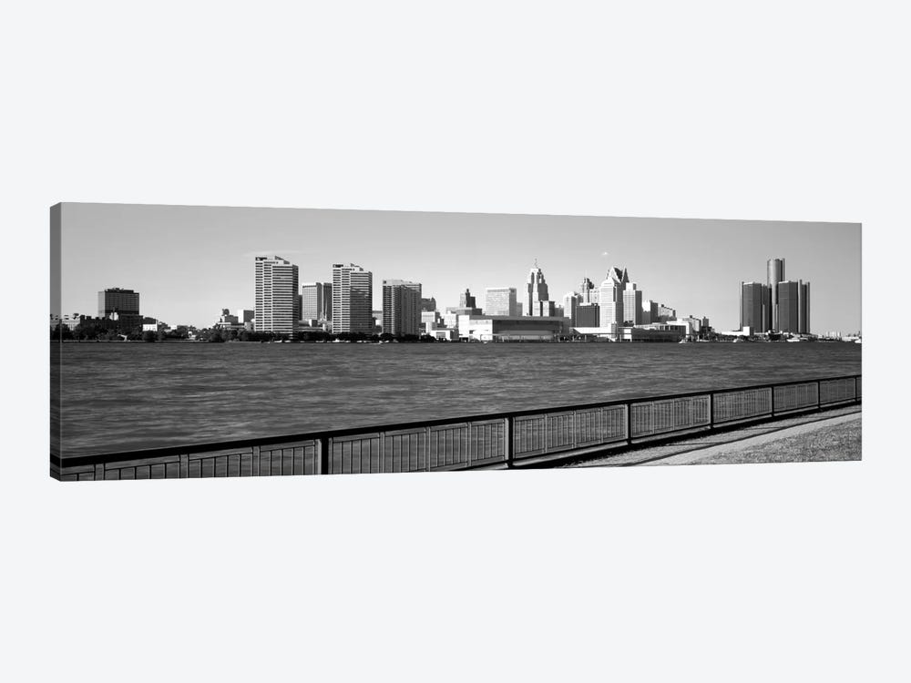 Buildings at the waterfront, Detroit, Wayne County, Michigan, USA #3 by Panoramic Images 1-piece Canvas Artwork