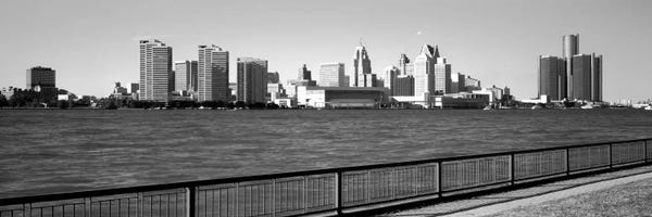 Michigan: Buildings at the waterfront, Detroit, Wayne County, Michigan, USA #3 by Panoramic Images