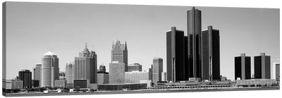  Skyscrapers In The City, Detroit, Michigan, USA Canvas Art Print - Michigan Art