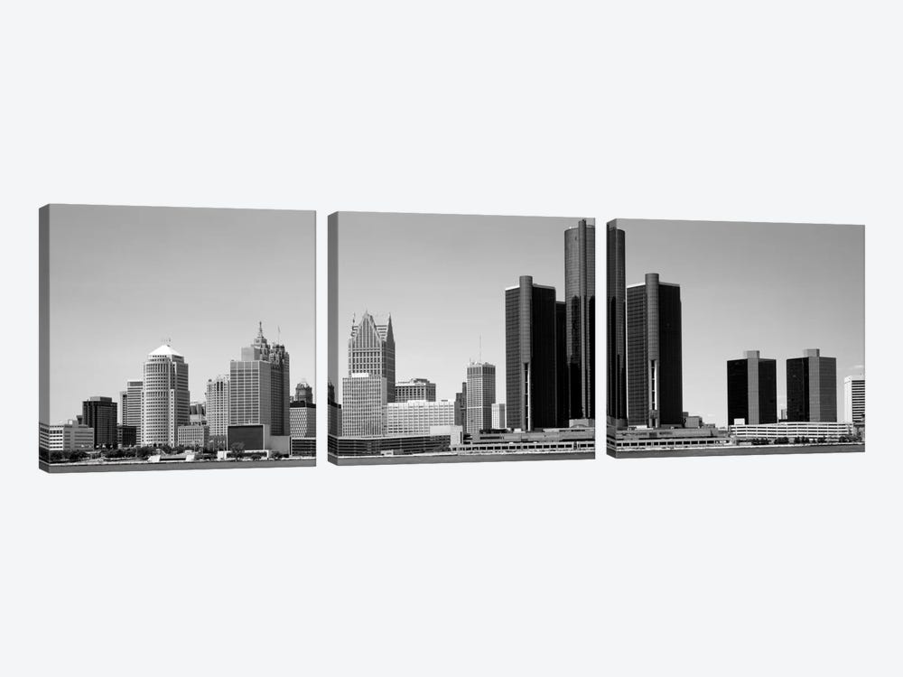  Skyscrapers In The City, Detroit, Michigan, USA by Panoramic Images 3-piece Art Print