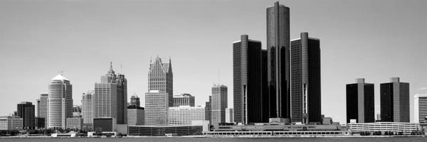 Michigan:  Skyscrapers In The City, Detroit, Michigan, USA by Panoramic Images