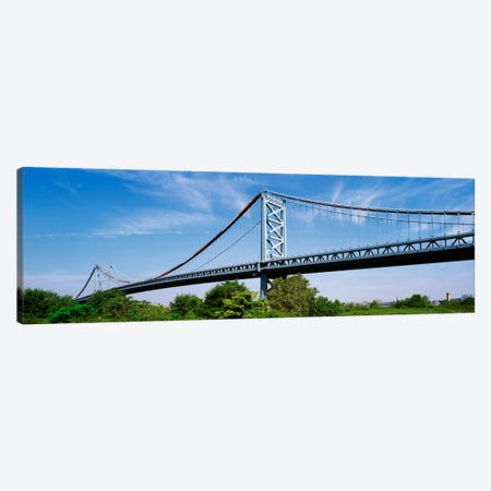 USA, Philadelphia, Pennsylvania, Benjamin Franklin Bridge over the Delaware River Canvas Print #PIM1807} by Panoramic Images Canvas Art