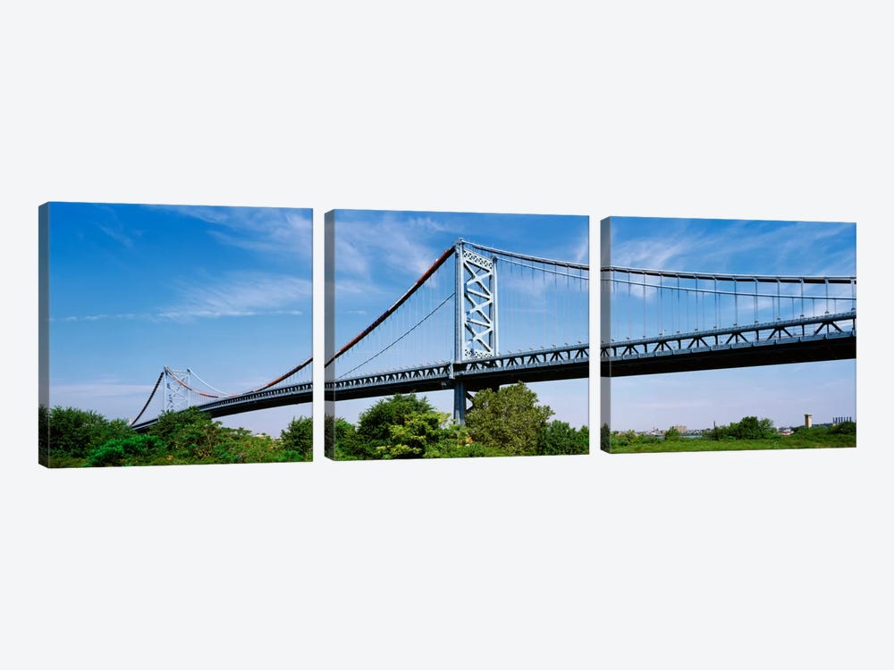 USA, Philadelphia, Pennsylvania, Benjamin Franklin Bridge over the Delaware River by Panoramic Images 3-piece Canvas Art