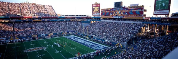 High angle view of a football stadium, Sun Devil Stadium, Arizona State University, Tempe, Maricopa County, Arizona, USA